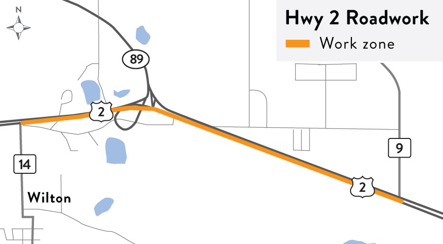 Hwy 2 Bemidji map